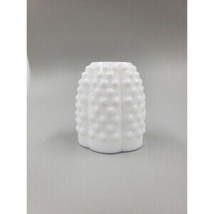 Vintage Fenton White/Milk Glass Hobnail Glass Fairy Lamp Candle Holder TOP ONLY